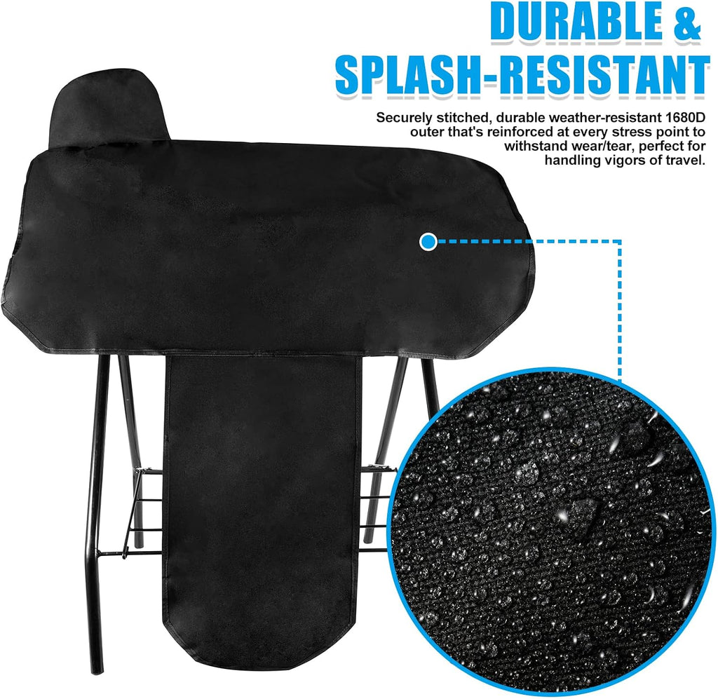 Waterproof Western Horse Saddle Cover with Elastic Straps to Securely Attach Each Corners and Fenders - Fits Most