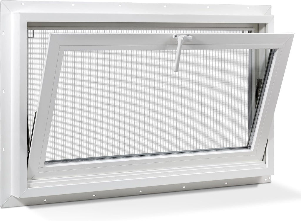 Vinyl Hopper Basement Window 32" x 22" White