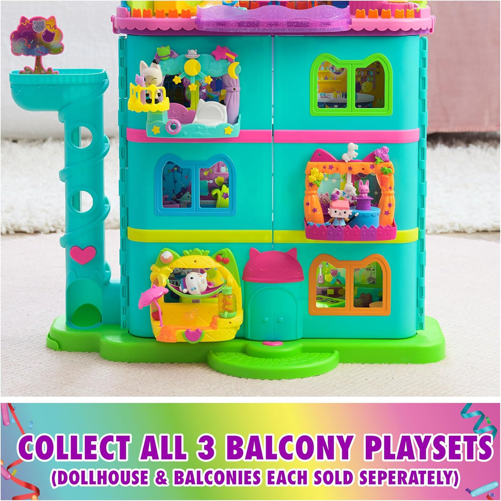 Gabby’s Dollhouse, Pandy Paws Dreamy Balcony Playset, 8-Pieces with Toy Figures, Doll House Accessories & Sensory