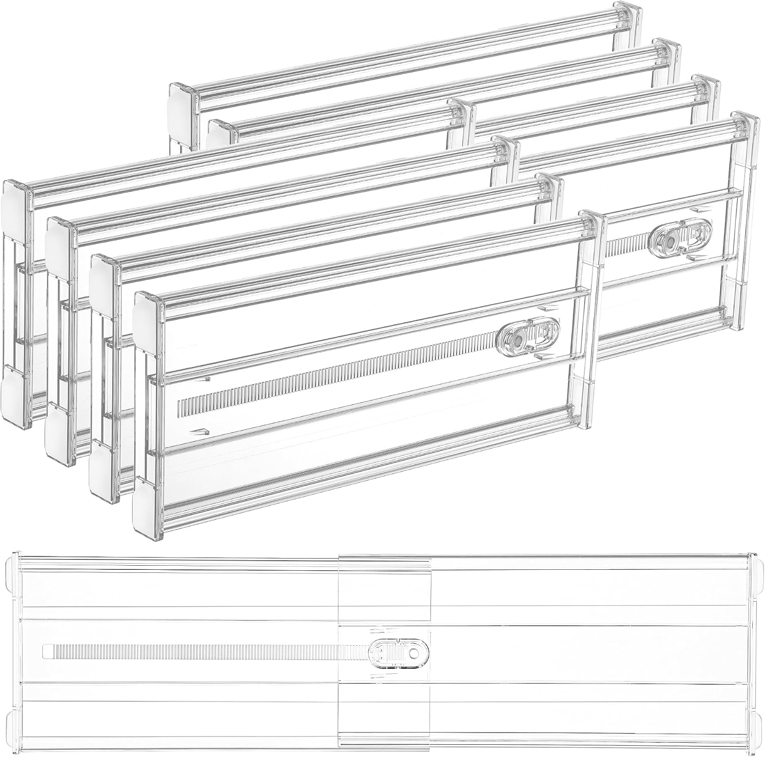 8 Pack 6" Tall Upgrade Drawer Dividers for Big and Deep Drawer, 12.8"-22.3" Adjustable Expandable Dresser Drawer