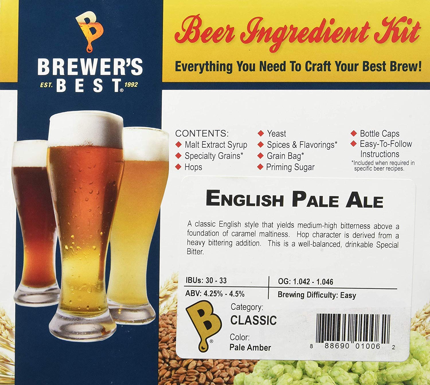 Home Brew Beer Ingredient Kit (5 gallon), (English Pale Ale)