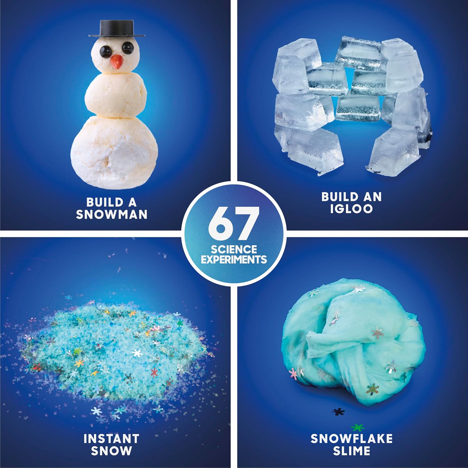 Frozen Earth Science Kit – 67 Experiments STEM Chemistry Lab for Kids| Grow Crystals, Make Snow & Slime, Ice