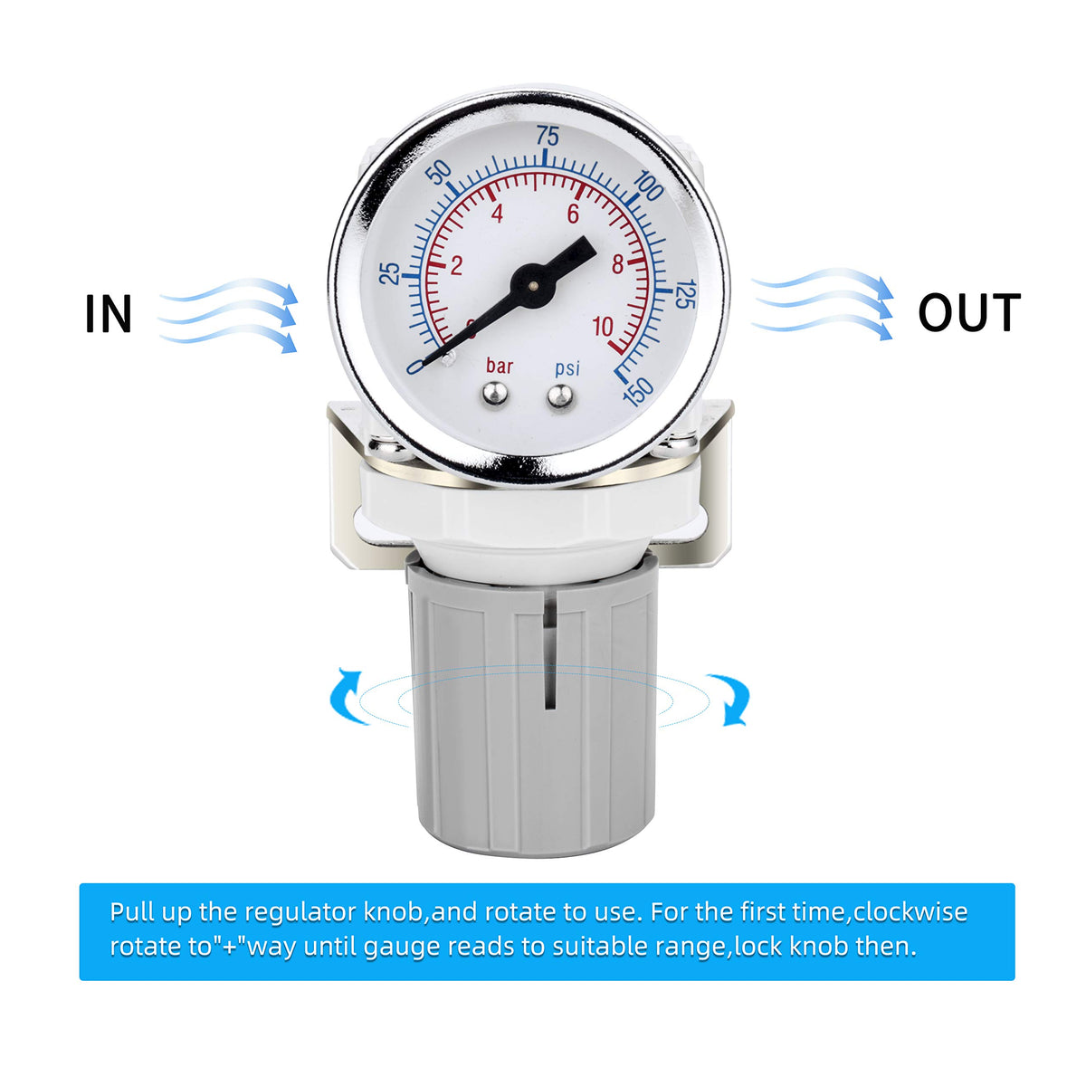 NANPU 1/4" NPT Air Regulator for Compressed Air System