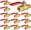 Lasnten 12 Pcs 1/4 Inch Heavy Duty Brass Npt Ball Valve Shut off Switch