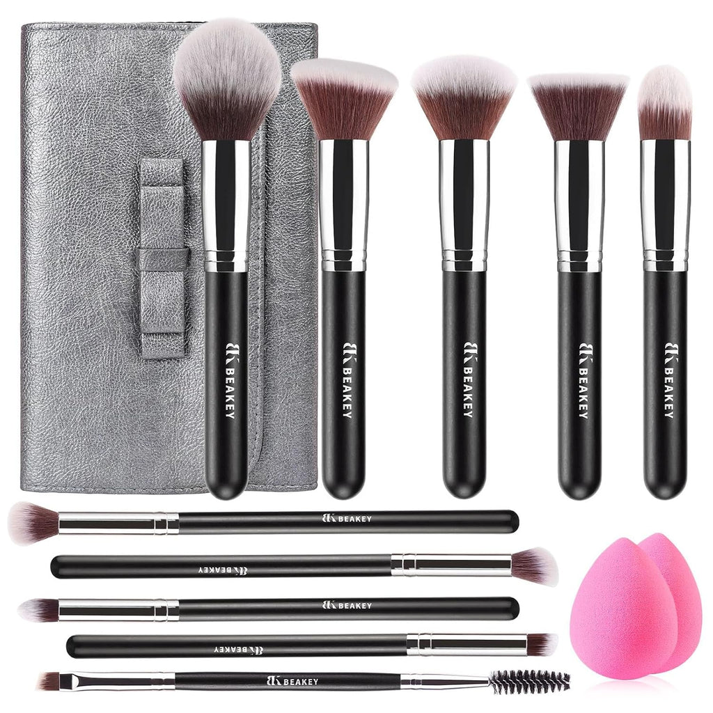 Makeup Brushes,Makeup Brush Set,13 Pcs with Portable PU Cosmetic Bag | Soft synthetic bristles,foundation brush for