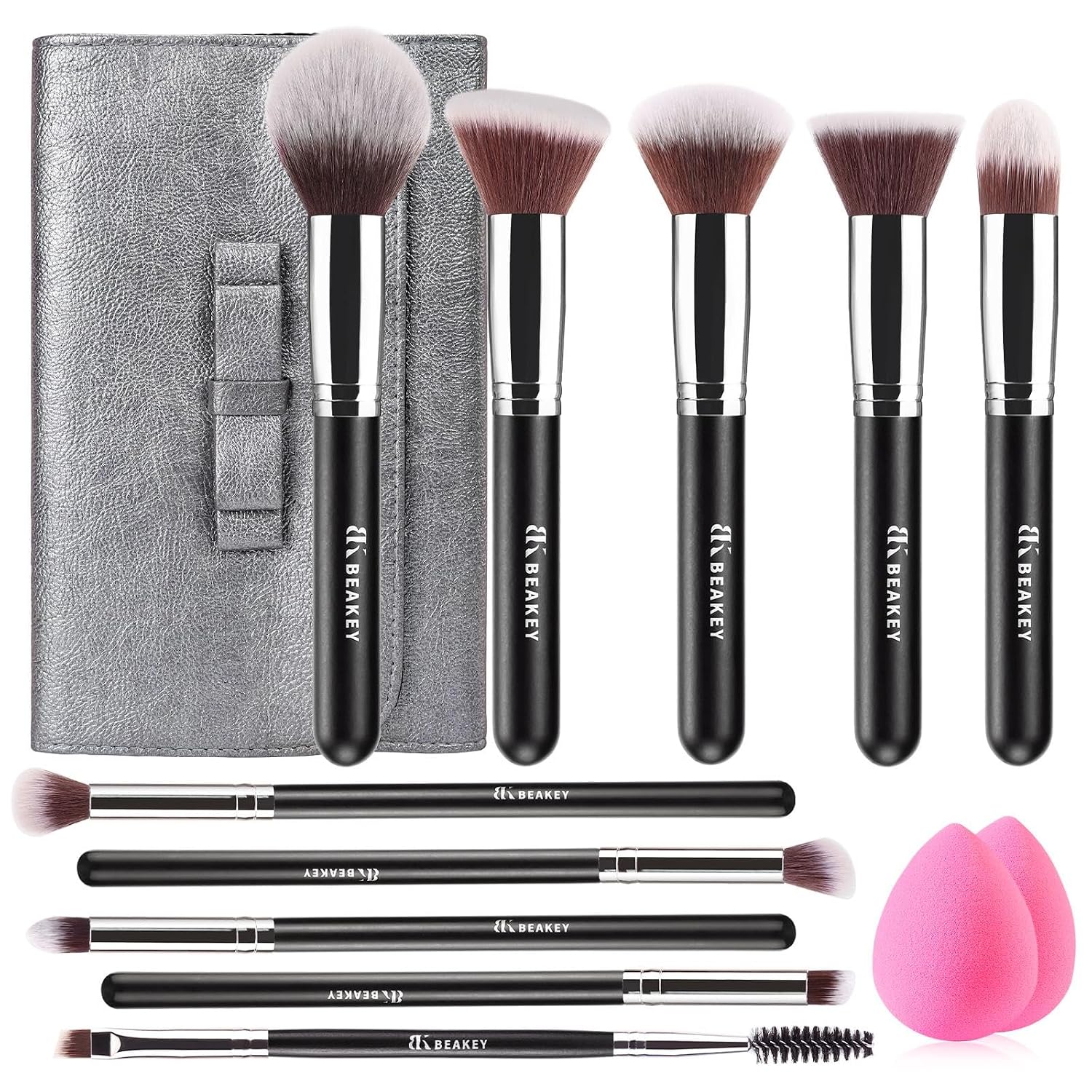 Makeup Brushes,Makeup Brush Set,13 Pcs with Portable PU Cosmetic Bag | Soft synthetic bristles,foundation brush for