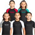 Kids Jiu Jitsu BJJ Rash Guard, Short Half Sleeve Compression Shirt for Youth Boys Girls Sports Nogi Training