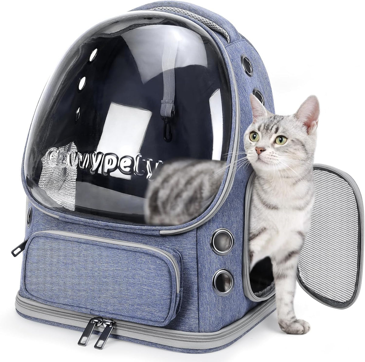 Cat Backpack Carrier Large Space Bubble Backpack up to 12lbs Blue