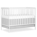 Synergy 5-in-1 Convertible Full-Size Baby Crib with Toddler, Day & Full Bed Conversion in White, GreenGuard Gold &