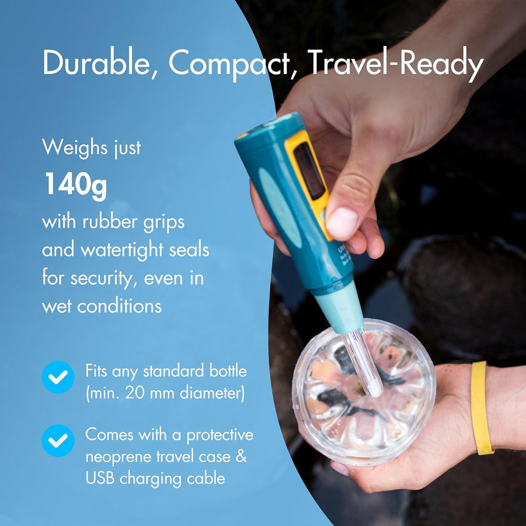 Ultra UV Water Purifier, USB Rechargeable | High-Contrast OLED Display, Treats Up to 8,000 Liters