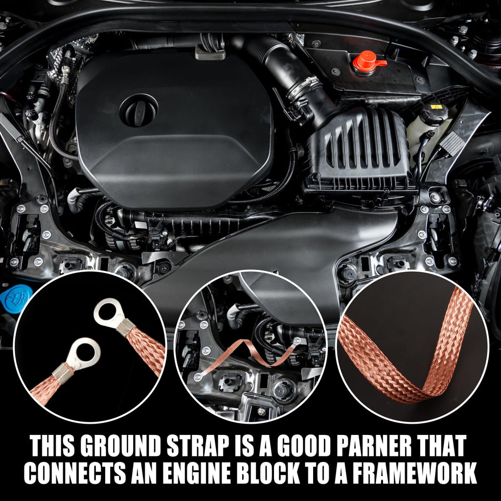 Ground Strap, 8pcs 10/13/15/20 inch Grounding Strap (Brown-Thicken)