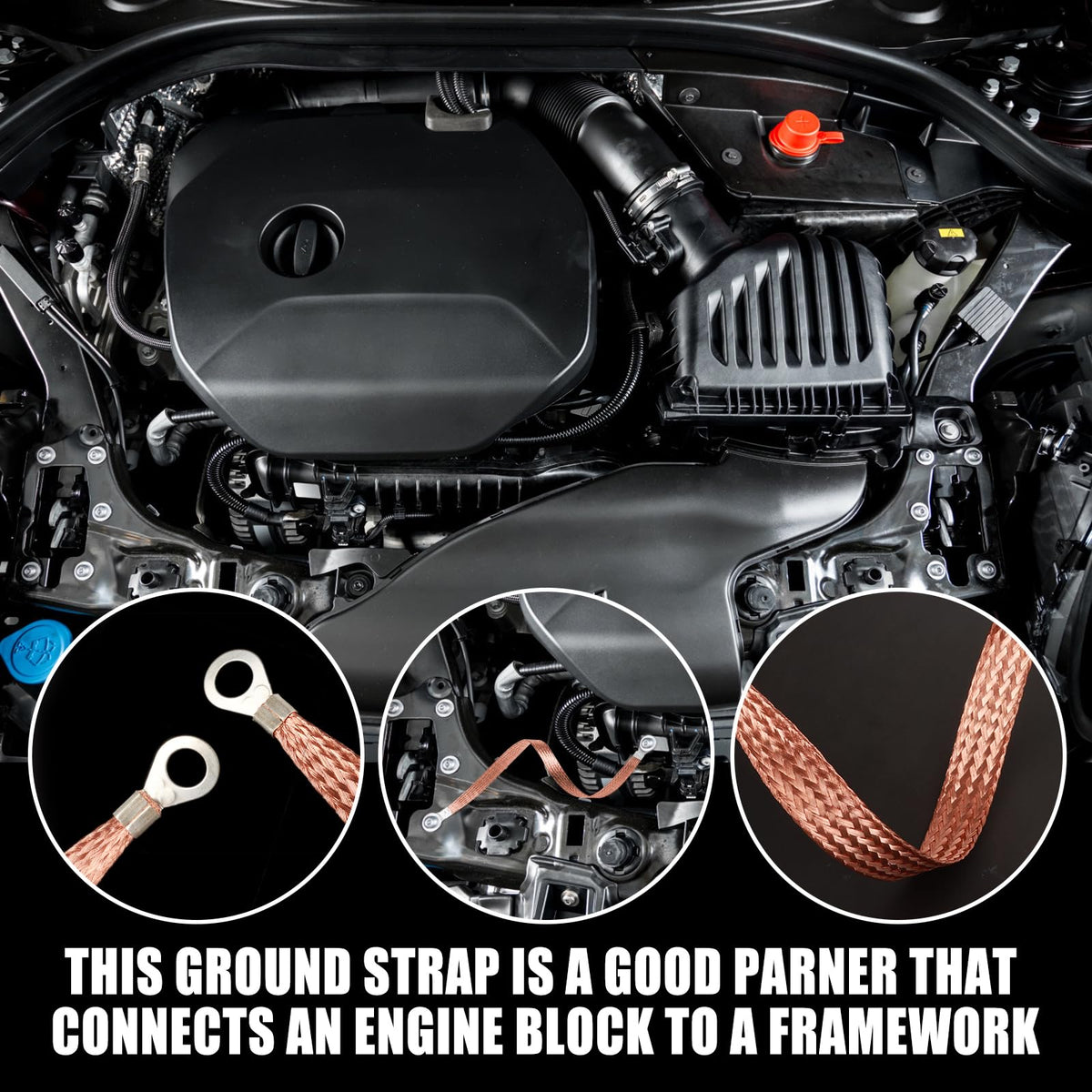 Ground Strap, 8pcs 10/13/15/20 inch Grounding Strap (Brown-Thicken)