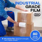 5" x 1000' Stretch Wrap Mini Roll, 80 Ga (4-Pack) - USA-Made