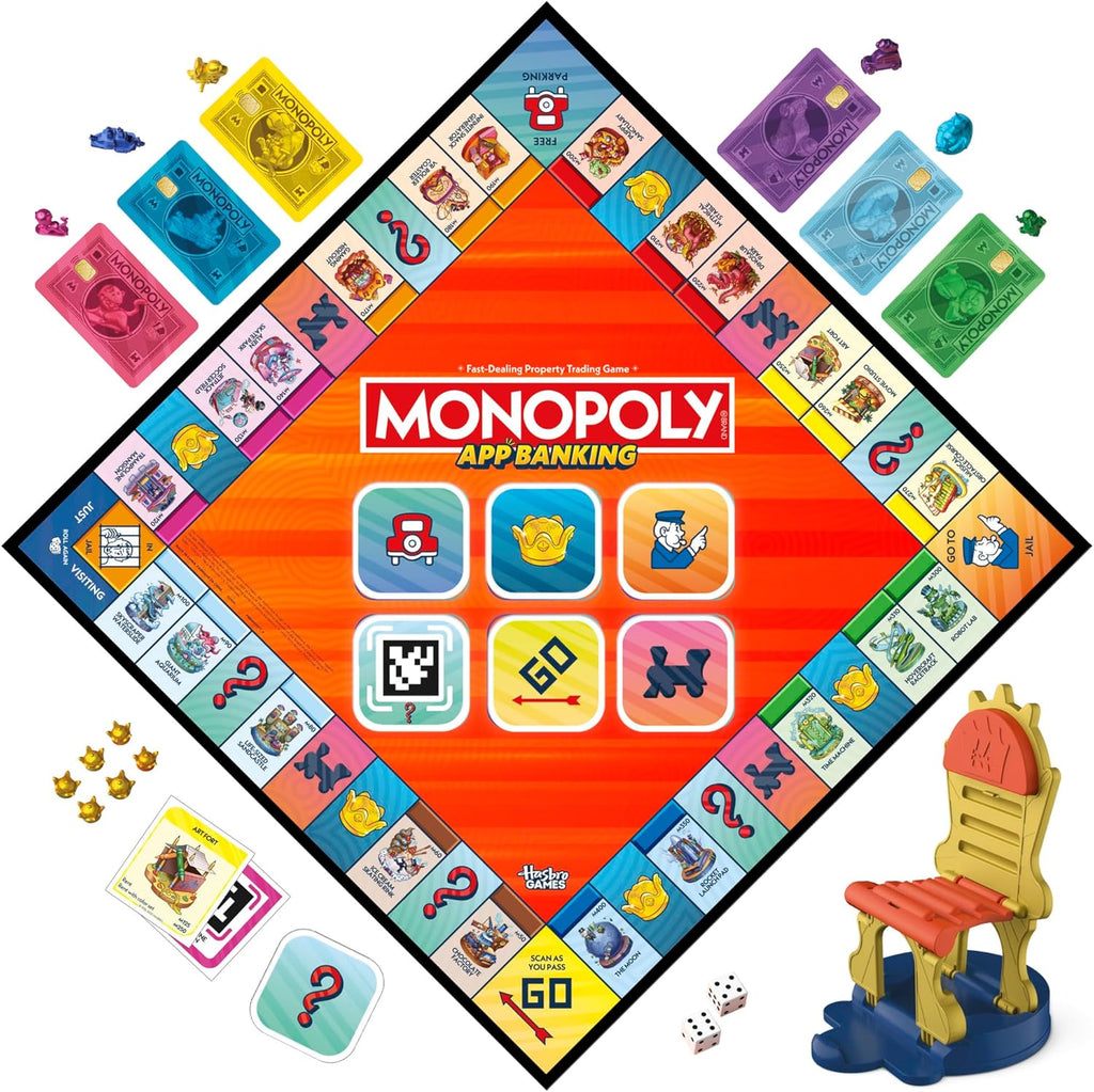 Monopoly App Banking Board Game | App-Enabled Game | Links to Smart Devices | Ages 8+ | 2 to 6 Players | 45 Mins. |