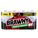 Tear-A-Square Paper Towels, 4 Double Rolls = 8 Regular Rolls