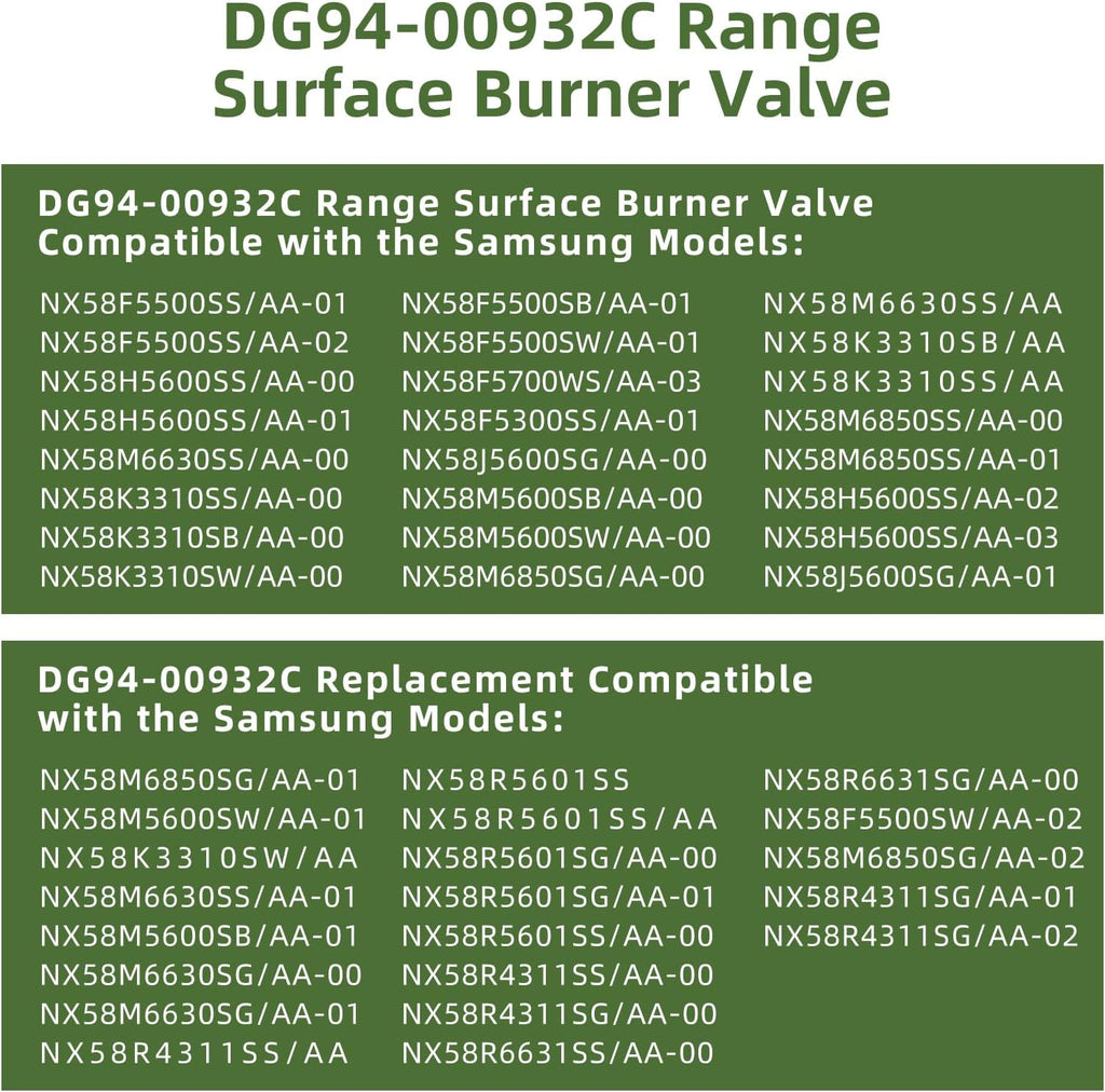 DG94-00932C Range Surface Burner Valve Fits for Samsung DG94-00932C (16K BTU Yellow) Replace 4011492 AP5917455 PS9606624 EAP9606624