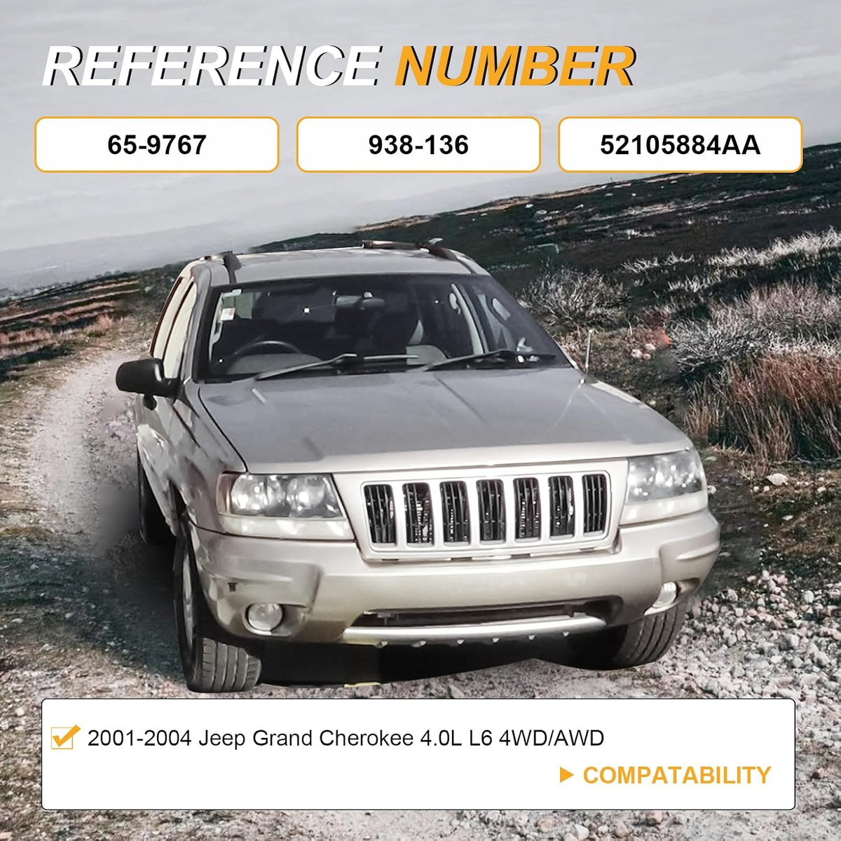 52105884AA Front Complete Drive Shaft Fit for Jeep Grand Cherokee-2001 2002 2003 2004 [4.0L L6] Prop Shaft Driveshaft Assembly Replaces 65-9767, 938-136