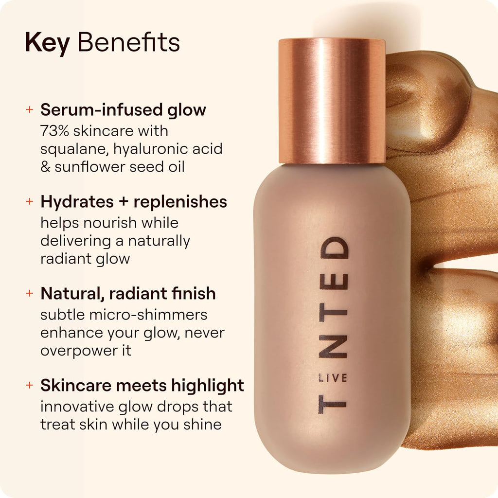Hueglow Mini Liquid Highlighter Drops - Moonlight, 0.46 oz