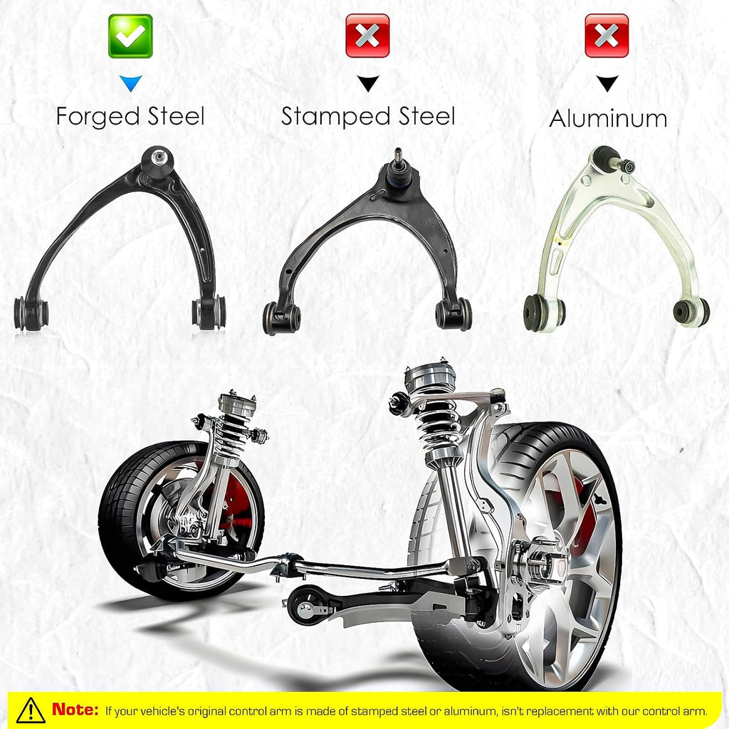 Front Upper Control Arms Forged Steel with Lower Ball Joints Suspension Kit for Chevy GMC Silverado Suburban Sierra 1500 Avalanche Tahoe Yukon 2007-2014 (4pc Set)
