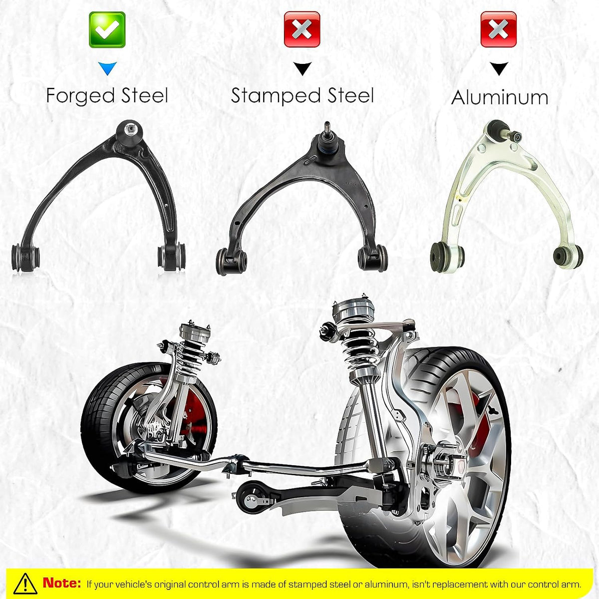 Front Upper Control Arms Forged Steel with Lower Ball Joints Suspension Kit for Chevy GMC Silverado Suburban Sierra 1500 Avalanche Tahoe Yukon 2007-2014 (4pc Set)