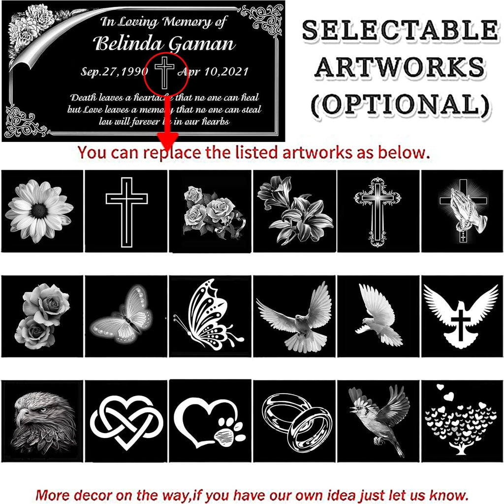 Tombstone Headstone Personalized Grave Decorations for Cemetery Garden - Memorial Stones Plaques for Graves Markers