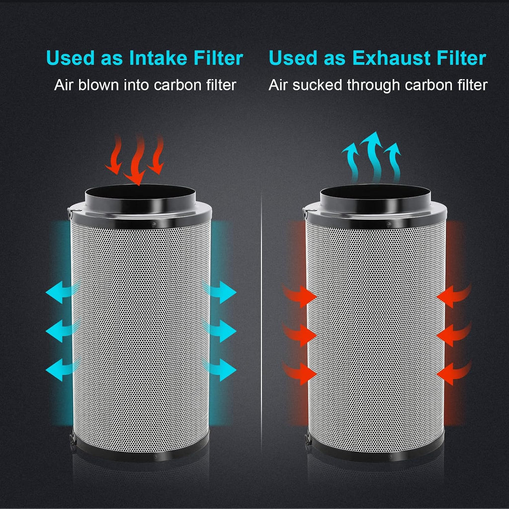4 Inch 195 CFM Inline fan Circulation Vent Blower, Air Carbon Filter with Hook, 8 Feet Ducting and Rope combo