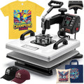 Heat Press Machine, 15 x 15 in, 2-in-1 Multifunction, 360° Swing Away, 1200W Double Tube Fast and Even Heating