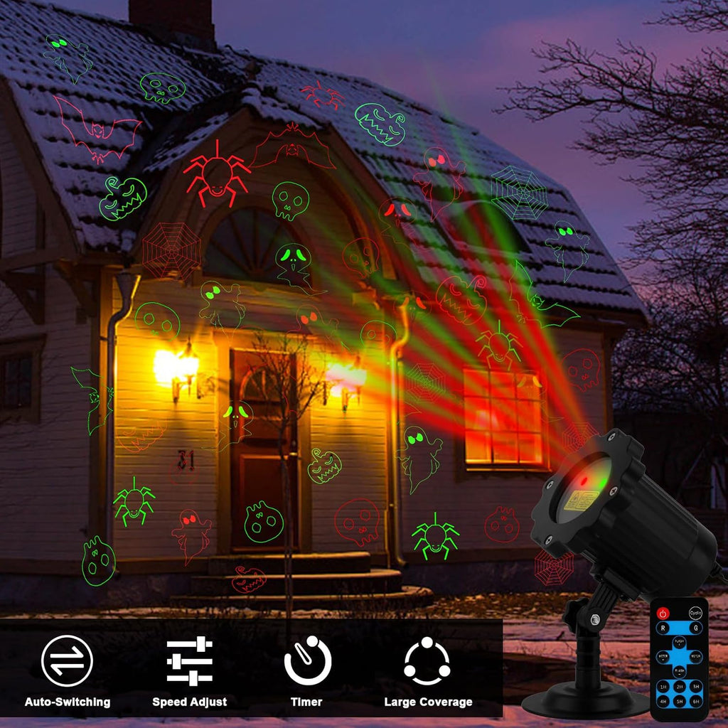 Halloween Projector Lights Outdoor, Waterproof Halloween Laser Projector Lights with Remote, Halloween Spotlight