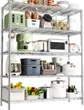 5-Tier Wire Shelving Unit,48" W*20" D*72" H,Max Load 2000LBS