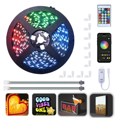 LED Light Box Kit for 3D Printed Light,5m RGB LED Strip Lights for Bambu Lab 3D Printer WS2812B, Smart App Control