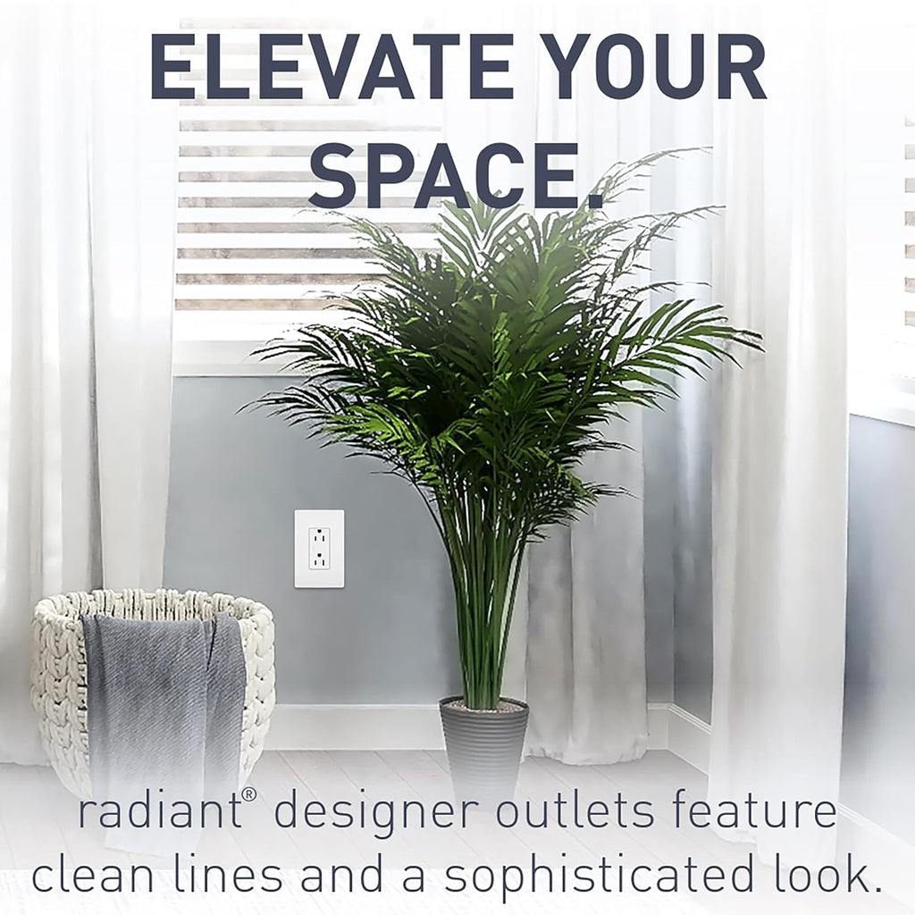 Legrand Radiant 15 Amp Decorator Duplex Outlet White 1 Pack