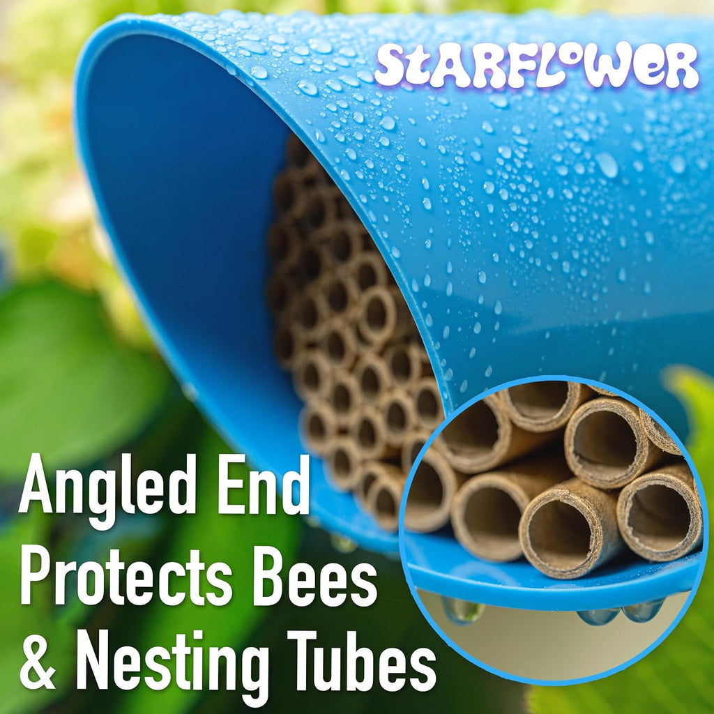 Color Splash Mason Bee House - Vibrant & Strong Waterproof Bee Hotel & Insect Habitat - Mason Bee Tubes Filled Bee