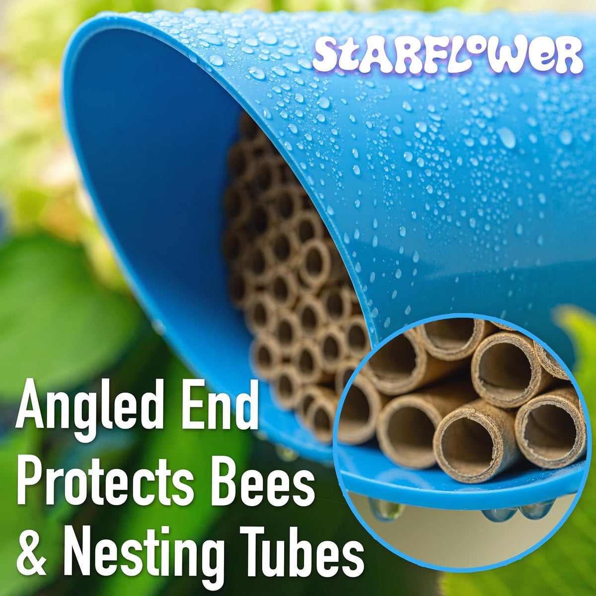 Color Splash Mason Bee House - Vibrant & Strong Waterproof Bee Hotel & Insect Habitat - Mason Bee Tubes Filled Bee