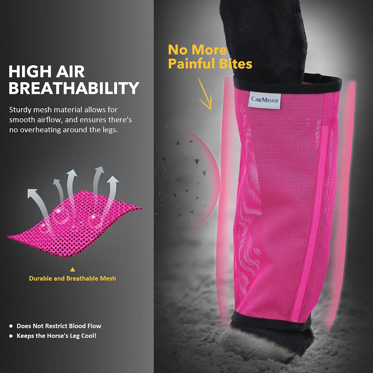 Fine Mesh Fly Boots Loose Fitting & Non-Slip Horse Fly Leggings No More Horsefly Nuisance Greatly Reduce Stomping