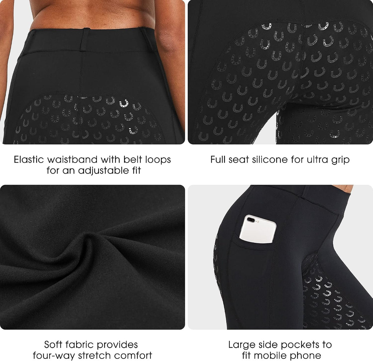Women's Full Seat Riding Tights Active Silicon Grip Horse Riding Tights Equestrian Breeches