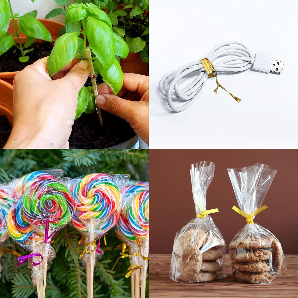 500pcs Bag Twist Ties 4" Reusable Plastic Twist Ties Wire Cable Ties for Party Bread Candy Cake, Yellow