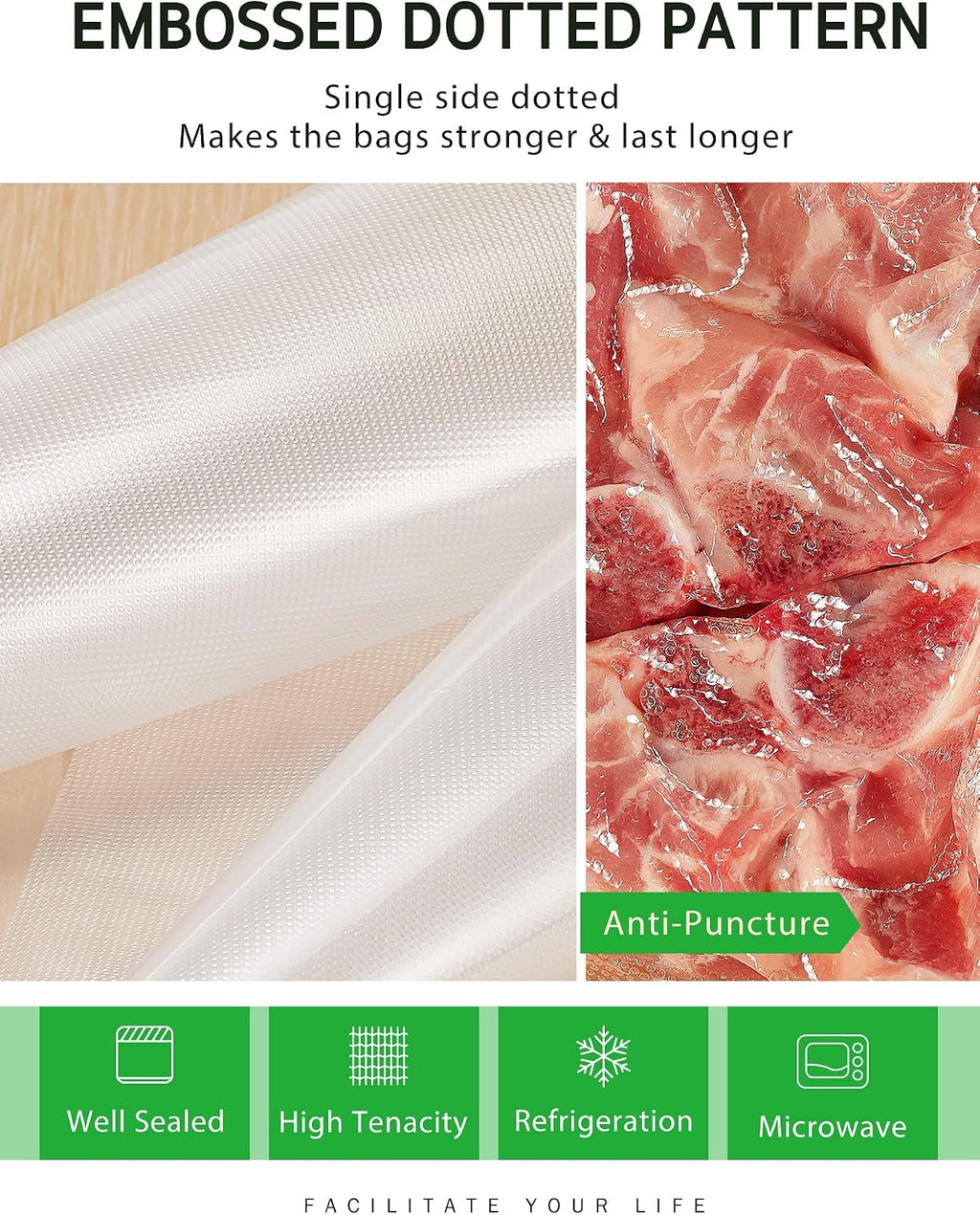11" x 150' Vacuum Sealer Bags Rolls Keeper with Cutter Dispenser