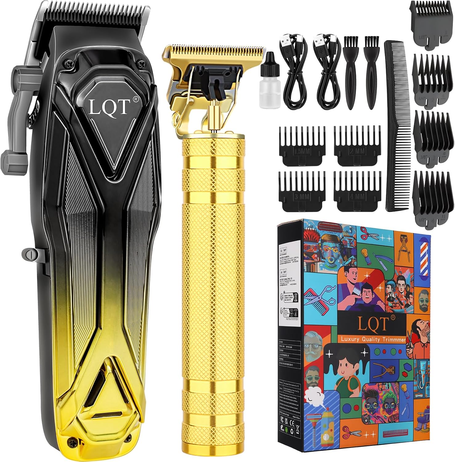 Professional Hair Clippers for Men, Cordless Beard Trimmer Set, Barber-Grade Tool with USB Charging, Lightweight &