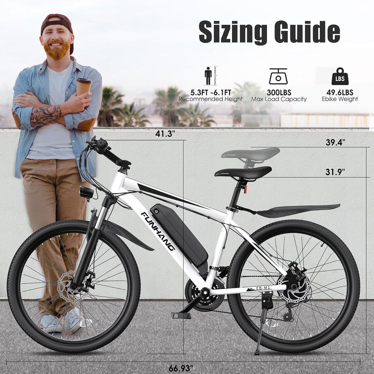 Electric Bike for Adults, 1000W Peak Ebike, 50Miles Electric Mountain Bike, 26" Adult Electric Bicycle with 48V