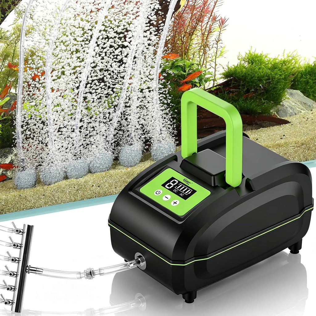 20W Rechargeable Aquarium Air Pump, Portable Quiet Oxygen Aerator