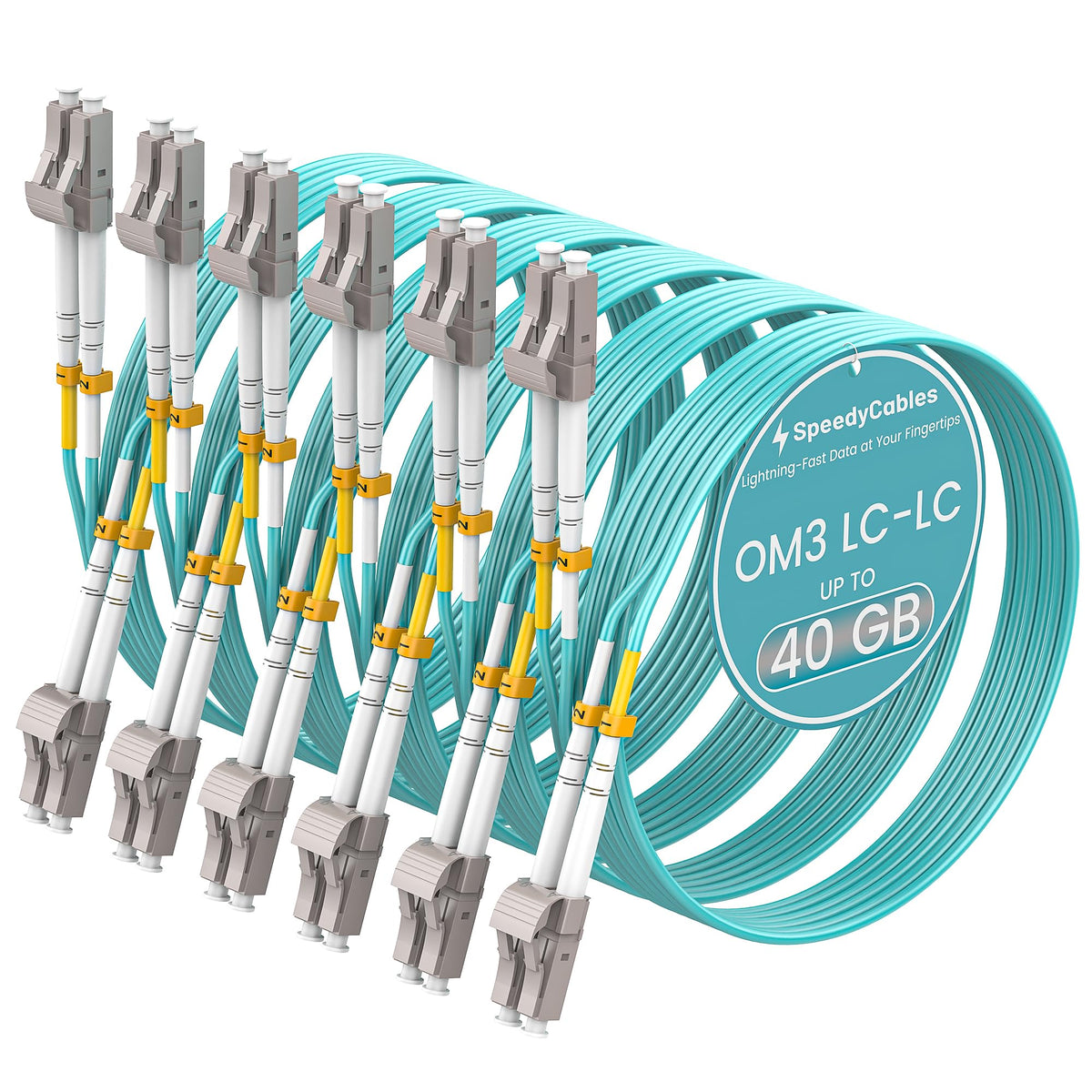 6 Pack 1M/3ft LC to LC Fiber Patch Cable OM3 Multimode