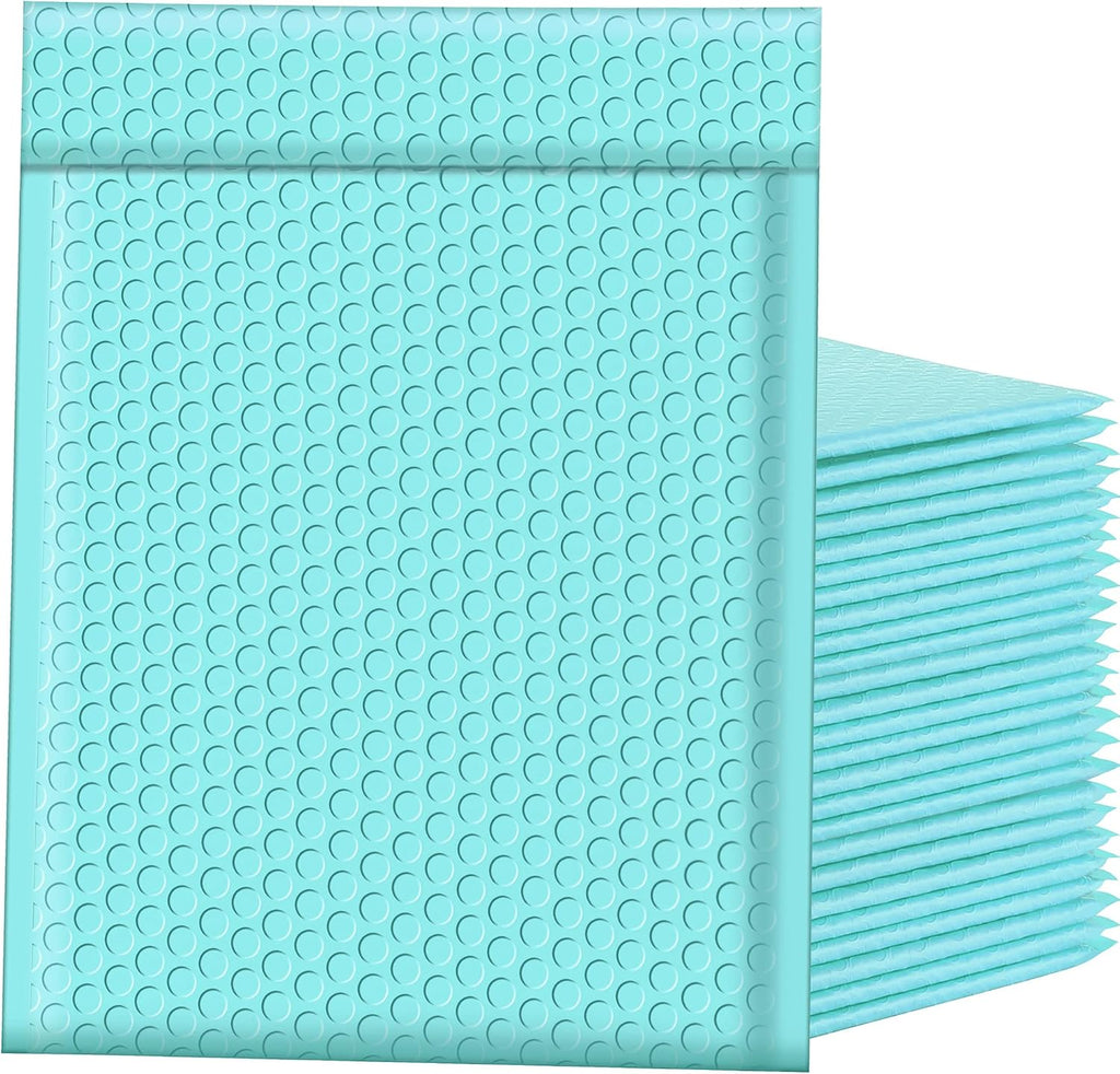 Bubble Mailers 8.5x12 Inch 25pc Teal Shipping Bags, Chic Packaging Bags For Small Business, Colored Padded Mailing