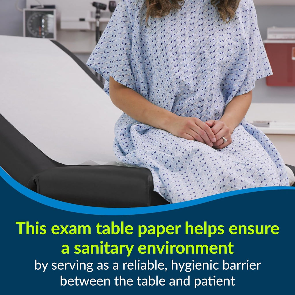513 Avalon Exam Table Paper, White, 18” x 225’ (Pack of 12) ― Standard Smooth Paper ― Hygienic Barrier ― for Medical