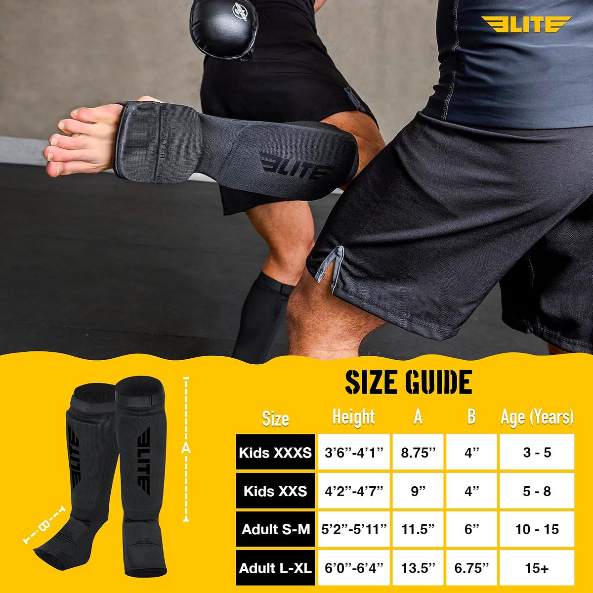 MMA Shin Pads for Muay Thai and Kickboxing, Protective Shin Guards with Instep Guard for Sparring and Training