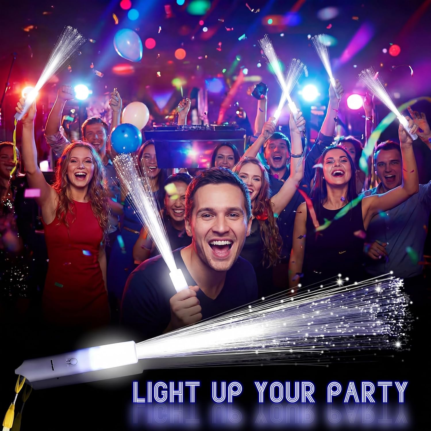 144 Pieces White Fiber Optic Wands Bulk LED Wedding Sparklers Send off Light up Wand Sticks with 3 Modes Flashing for