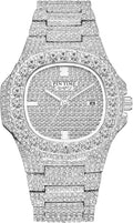 Unisex Diamond Watches Luxury Men and Women Calendar Quartz Clock Rose Gold Silver Stainless Steel Watch