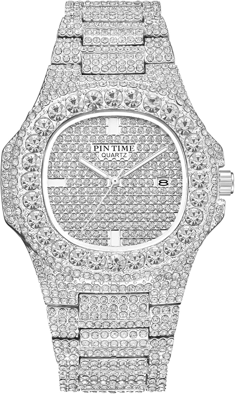 Unisex Diamond Watches Luxury Men and Women Calendar Quartz Clock Rose Gold Silver Stainless Steel Watch