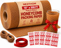Honeycomb Packing Paper, 10 Inch x 300 FT – Eco-Friendly Recyclable Cushioning Wrap Roll for Moving & Shipping