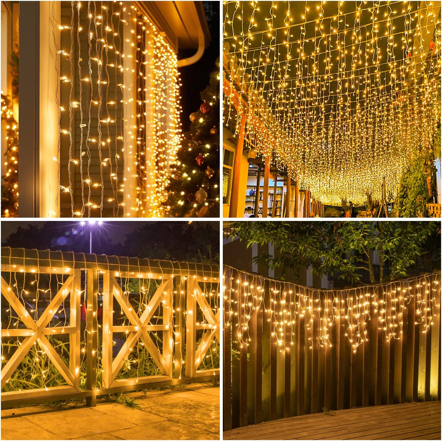 26 FT 320 LED Christmas Icicle Lights, Twinkle Icicle String Lights | Icicle Lights for Outside 13 Modes Timer &