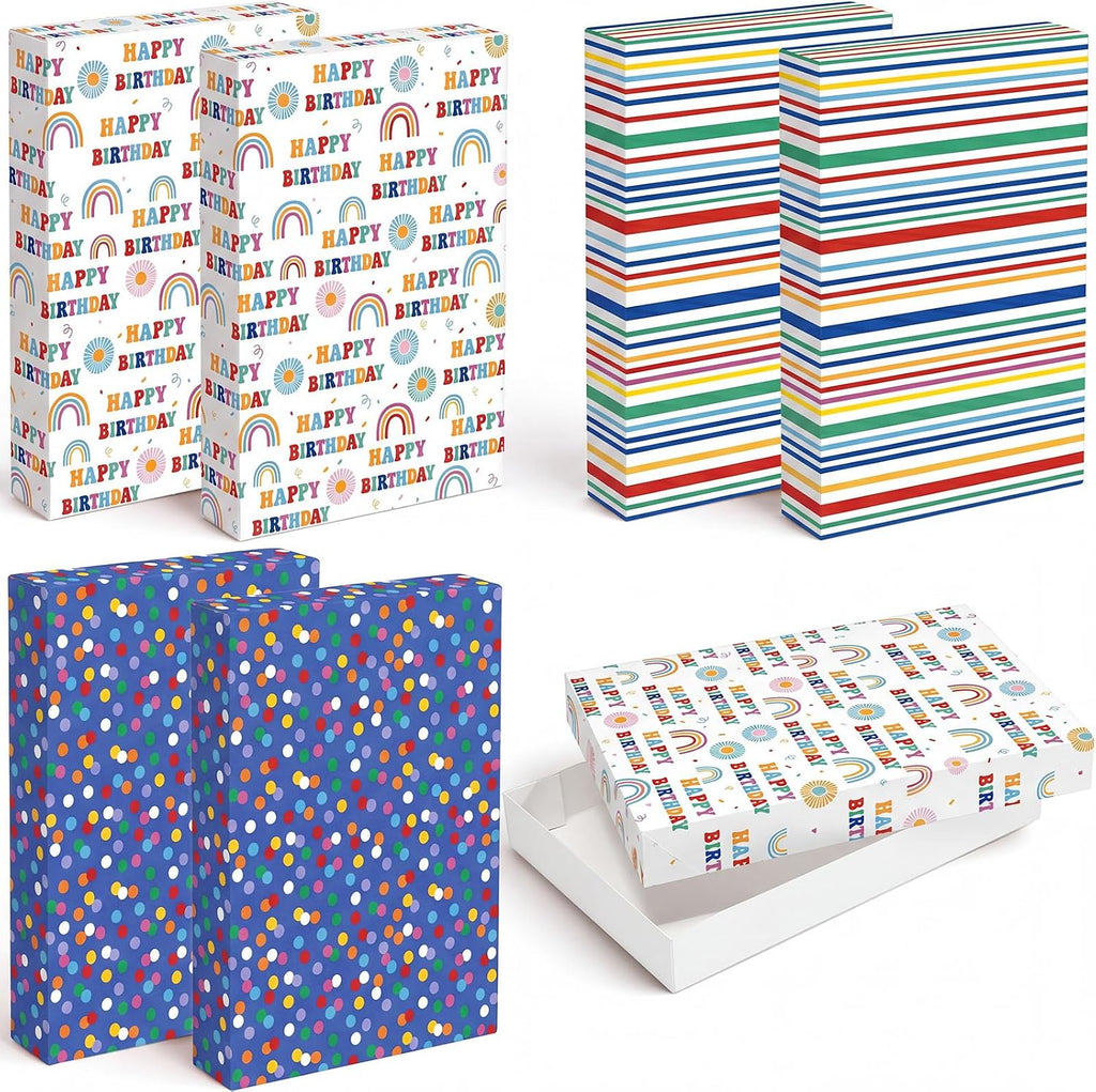 6 Pcs Large Shirt Gift Boxes with Lids Birthday Clothing Wrap